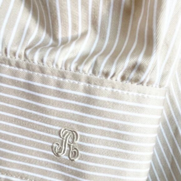 Prich Pride & Rich Striped Belted Ruffle Blouse L - Picture 12 of 12
